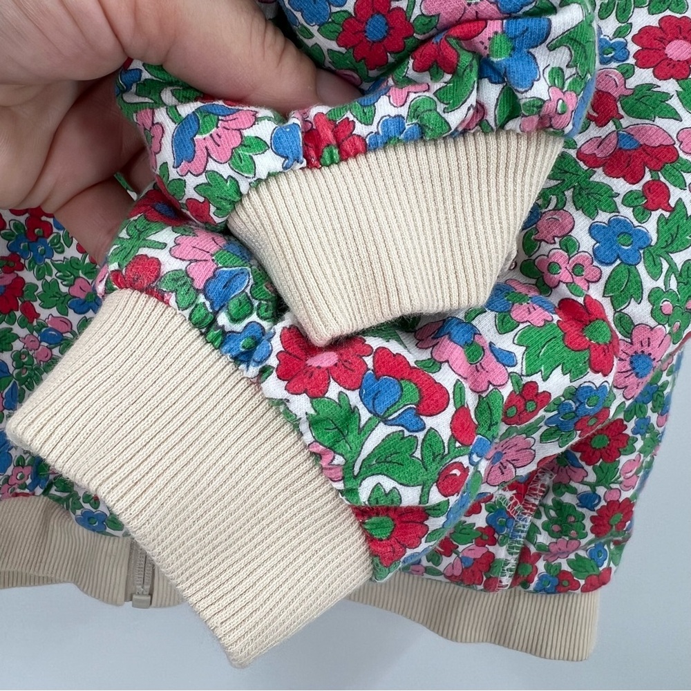 Mini Boden Floral Hooded Jacket in Pink, Green, Blue - Picture 4 of 8